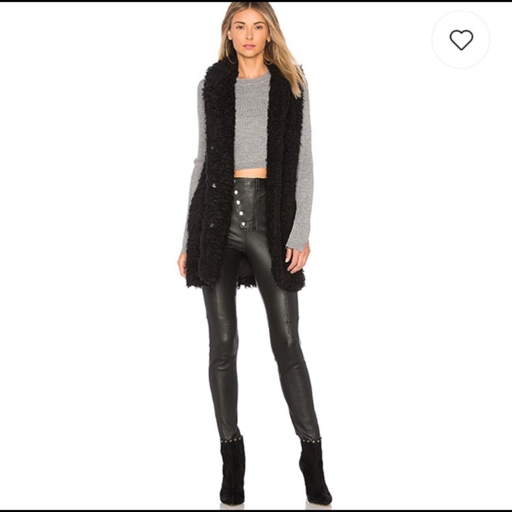 BB Dakota Black Patrick Faux Fur Vest